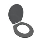 Assento Sanitário Formatos Deca e Incepa com Fechamento Comum Oval em Madeira Cinza Sicmol