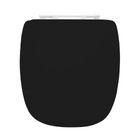 Assento Sanitário Formatos Deca, Incepa, Celite e Logasa com Fechamento Comum Redondo em Madeira Preto Sicmol