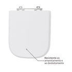 Assento Sanitário Formatos Quadra, Piano, Polo, Axis e Unic com Fechamento Comum Quadrado MDF Branco Sicmol