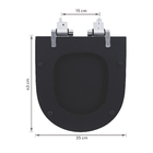 Assento Sanitário Formatos Smart com Soft Close Quadrado Poliéster Preto Fosco Policlass