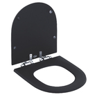 Assento Sanitário Formatos Smart com Soft Close Quadrado Poliéster Preto Fosco Policlass