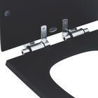 Assento Sanitário Formatos Smart com Soft Close Quadrado Poliéster Preto Fosco Policlass