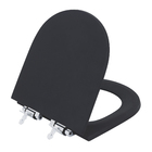 Assento Sanitário Formatos Smart com Soft Close Quadrado Poliéster Preto Fosco Policlass