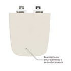 Assento Sanitário Formatos Boss com Soft Close Quadrado Poliéster Bege Fosco Policlass