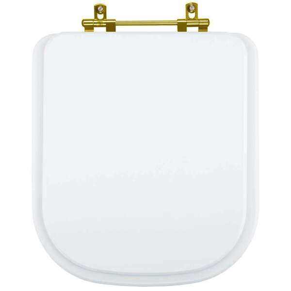 Assento Sanitário Gap Branco Com Ferragem Dourada Para Roca