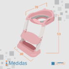 Assento Sanitário Infantil Com Escada - Salmão