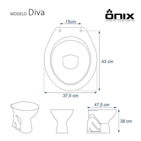 Assento Sanitário Laqueado Diva Branco - Onix