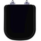 Assento Sanitário Laqueado Soft Close Quadra Preto Para Vaso