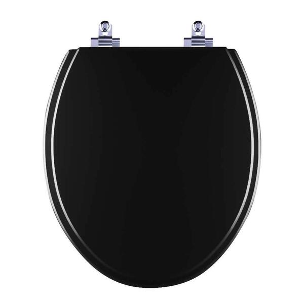 Assento Sanitário Laqueado Soft Close Spot Preto Para Vaso De