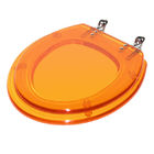 Assento Sanitário Póliester Laranja Translucido Fechamento Comum Fixação Prata para Vaso Celite Qualquer vaso oval