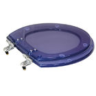 Assento Sanitário Póliester Lilás Translucido Fechamento Comum Fixação Prata para Vaso Celite Qualquer vaso oval