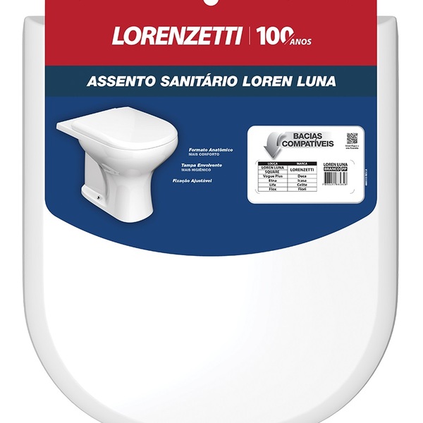 Assento Sanitário Lorenluna Polipropileno Lorenzetti - Cinza