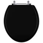 Assento Sanitário Mdf Laqueado Dalia Preto Para Vaso Fiori