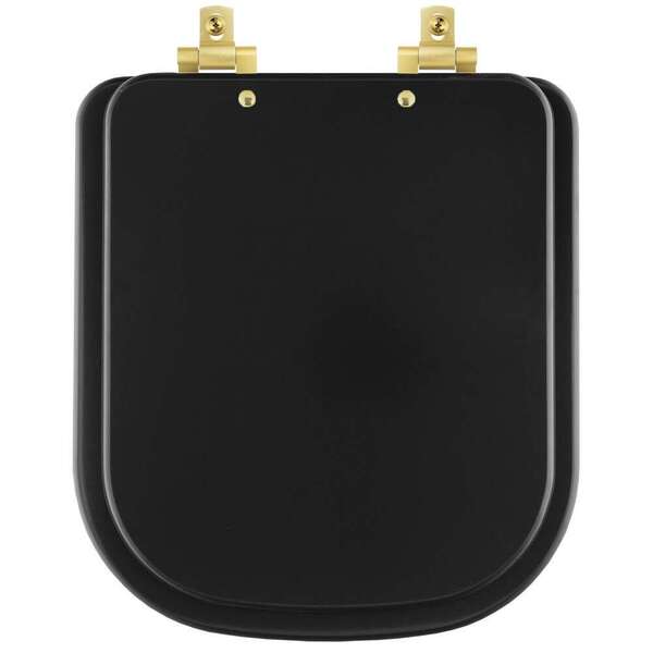 Assento Sanitário Mdf Soft Close Quadra Preto Fosco Para Vaso