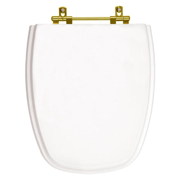 Assento Sanitário Monte Carlo Branco Com Ferragem Dourada