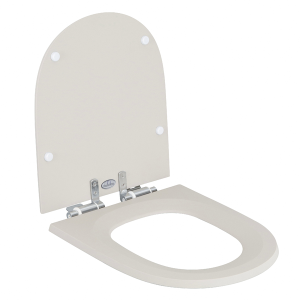 Assento Sanitário Neo Poliéster Bege Fosco Fechamento Suave Policlass