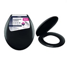 Assento Sanitario Oval Almofadado Preto Primafer