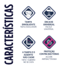 Assento Sanitario Oval Almofadado Preto Primafer