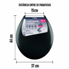 Assento Sanitario Oval Almofadado Preto Primafer