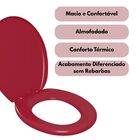 Assento Sanitário Oval Almofadado Vermelho + Lixeira Vermelha