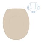 Assento Sanitário Plástico Plus Slim Almofadado Bege, Opção: