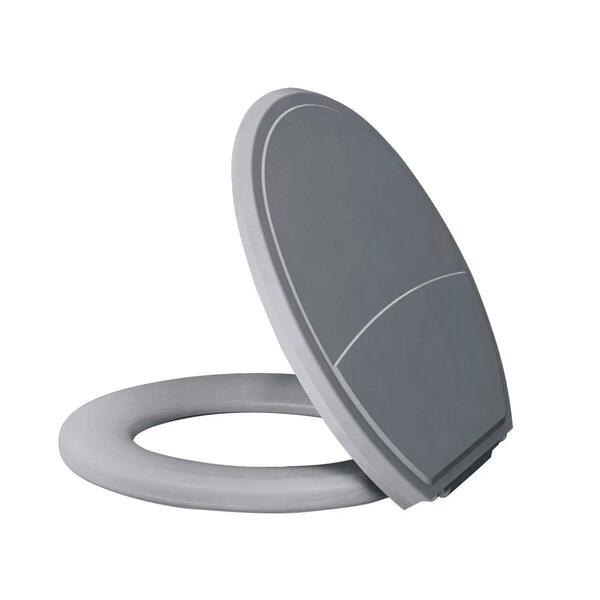 Assento Sanitário Plástico Plus Slim Almofadado Cinza, Opção:
