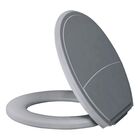 Assento Sanitário Plástico Plus Slim Almofadado Cinza, Opção: