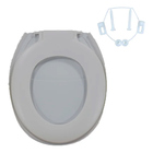 Assento Sanitário Plástico Plus Slim Almofadado Cinza, Opção: