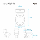 Assento Sanitario Poliester Alpinia Preto Para Vaso Fiori