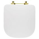 Assento Sanitário Poliéster Antibacteriano Quadra Branco Para