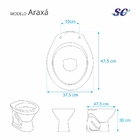 Assento Sanitário Poliester Araxa Cinza Claro Para Vaso Santa