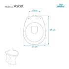 Assento Sanitario Poliester Ascot Cinza Vaso Ideal Standard