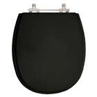 Assento Sanitario Poliester Aspen Preto (ébano) Para Vaso Deca