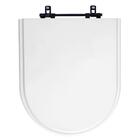 Assento Sanitário Poliéster Carrara Branco Com Ferragem Preta