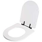 Assento Sanitário Poliéster Carrara Branco Com Ferragem Preta