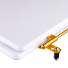 Assento Sanitário Poliester Carrara Creme Ferragem Dourada Pa