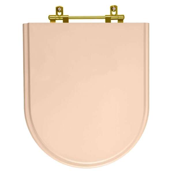 Assento Sanitario Poliester Carrara Rosa Floral Ferragem Dour