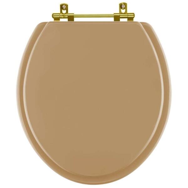 Assento Sanitario Poliéster Convencional Oval Bege Castor Par