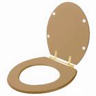 Assento Sanitario Poliéster Convencional Oval Bege Castor Par