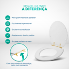 Assento Sanitario Poliéster Convencional Oval Bege Saara Para