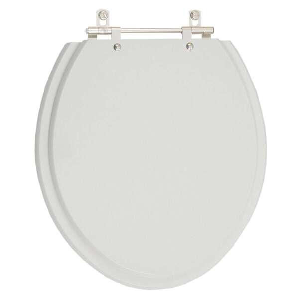 Assento Sanitario Poliester Convencional Oval Cinza Claro Par