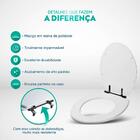 Assento Sanitario Poliéster Convencional Universal Oval Branc