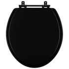 Assento Sanitario Poliéster Convencional Universal Oval Preto