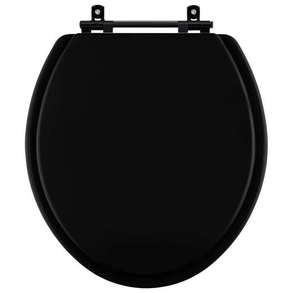 Assento Sanitario Poliéster Convencional Universal Oval Preto