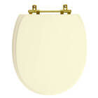Assento Sanitário Poliester De Ville Creme Ferragem Dourada P