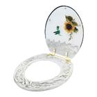 Assento Sanitário Poliester Decorada Convencional Girassol Be