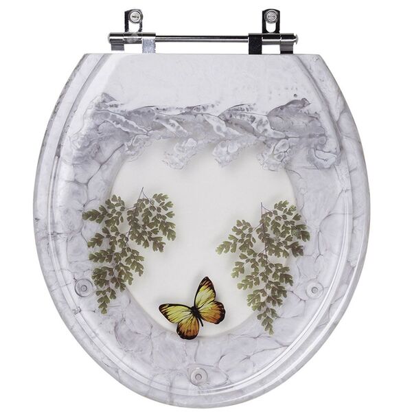 Assento Sanitario Poliester Decorado Borboleta Avalon Para Va