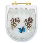 Assento Sanitario Poliester Decorado Borboleta Azul Carrara P
