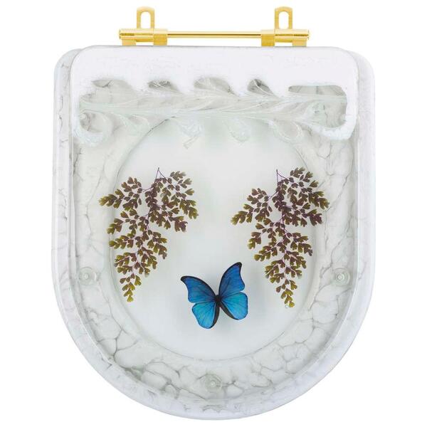 Assento Sanitario Poliester Decorado Borboleta Azul Carrara P