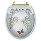 Assento Sanitário Poliester Decorado Oval Convencional Verde